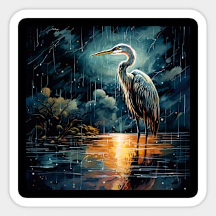 Heron in the Rain Sticker